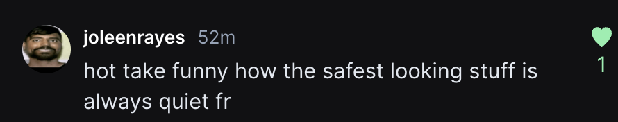 Community reaction: safest looking stuff is always quiet